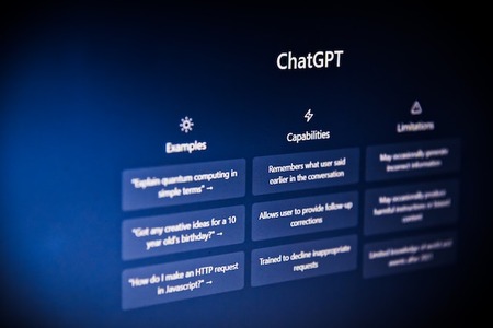 ChatGPT home screen shown on a computer monitor to create Giving Tuesday templates