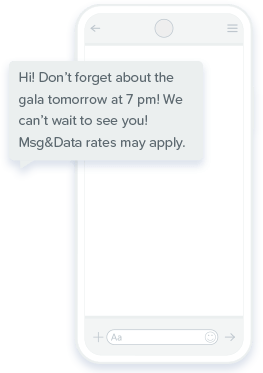 example of outbound text being used as an event reminder