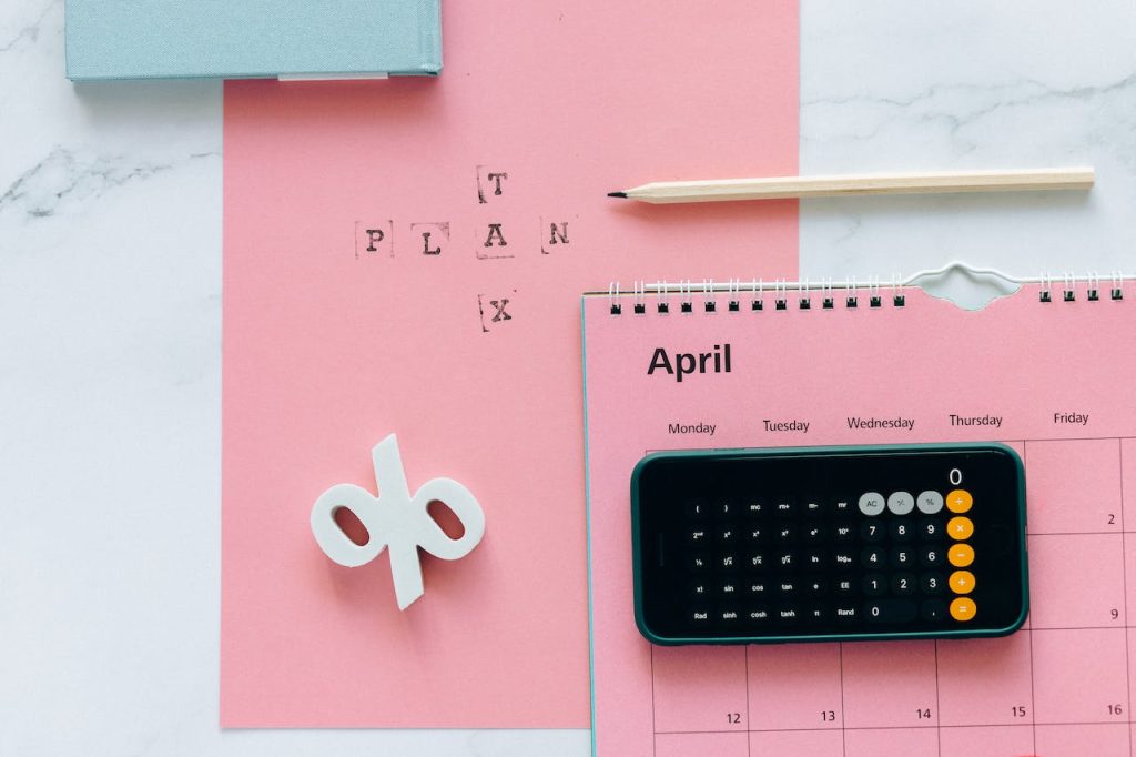 calendar and calculator for tax tips for spring fundraising ideas