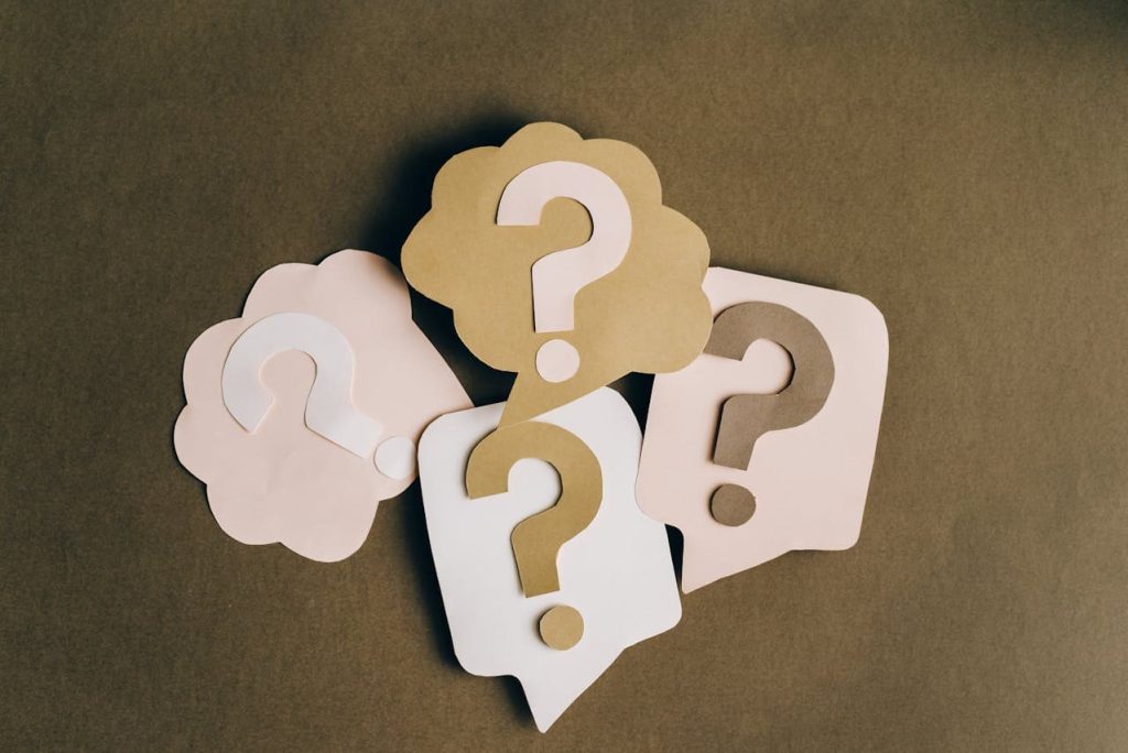 cut paper question marks for faqs