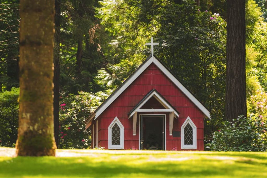 small church in a forest