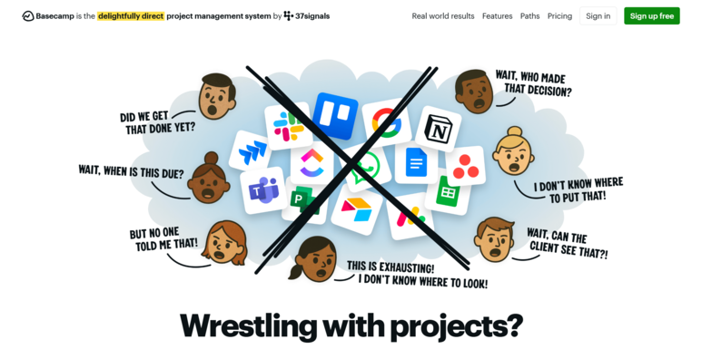 Basecamp’s homepage