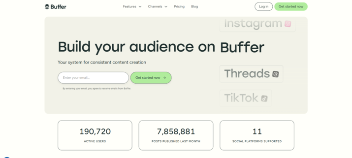 Buffer’s homepage