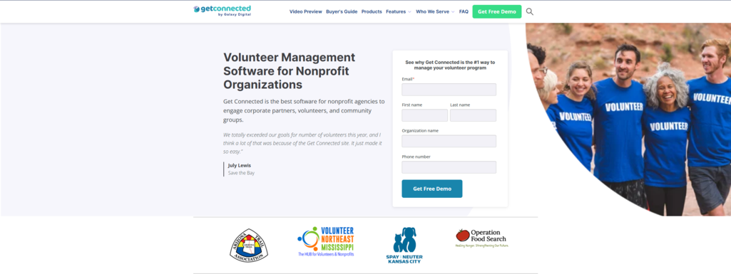 GetConnected’s homepage
